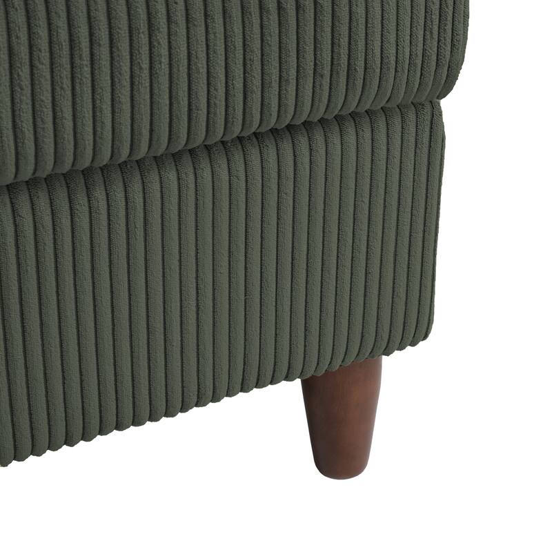 2-Piece Corduroy Loveseat Modular Sectional Sofa