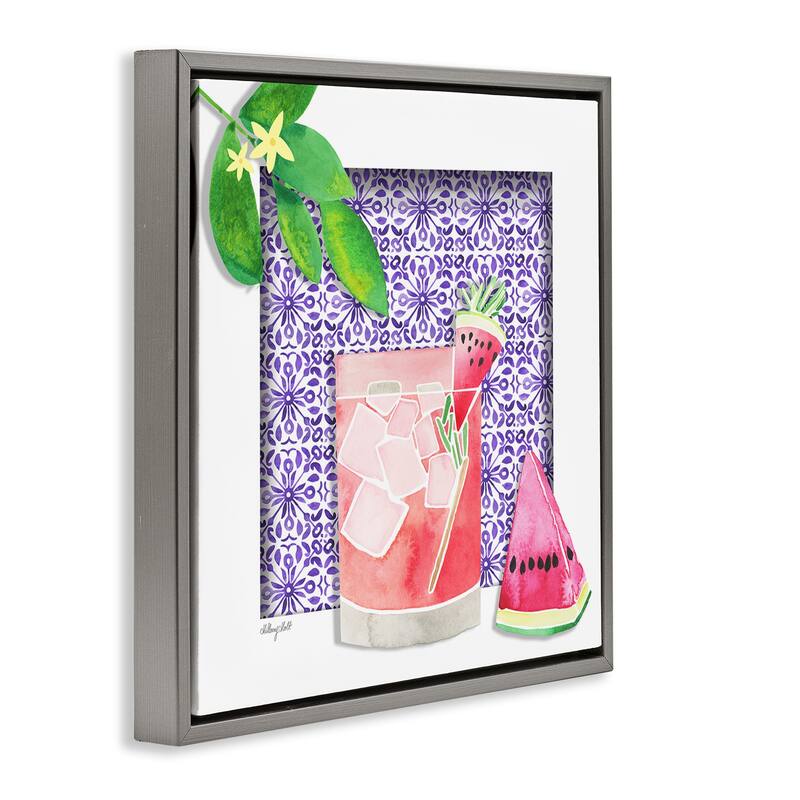 Stupell Fruity Watermelon Drink Framed Floater Canvas Wall Art Design By Hillary Holt