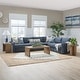 preview thumbnail 1 of 18, Flex Taupe Fabric 6-Seat Sectional with Narrow Arm - 132" x 35" x 102" Denim - Left Facing