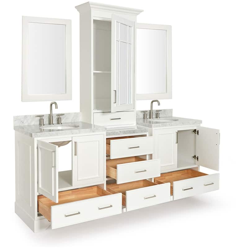 Ariel M085DCWO Stafford 84" Free Standing Double Oval Basin Vanity Set
