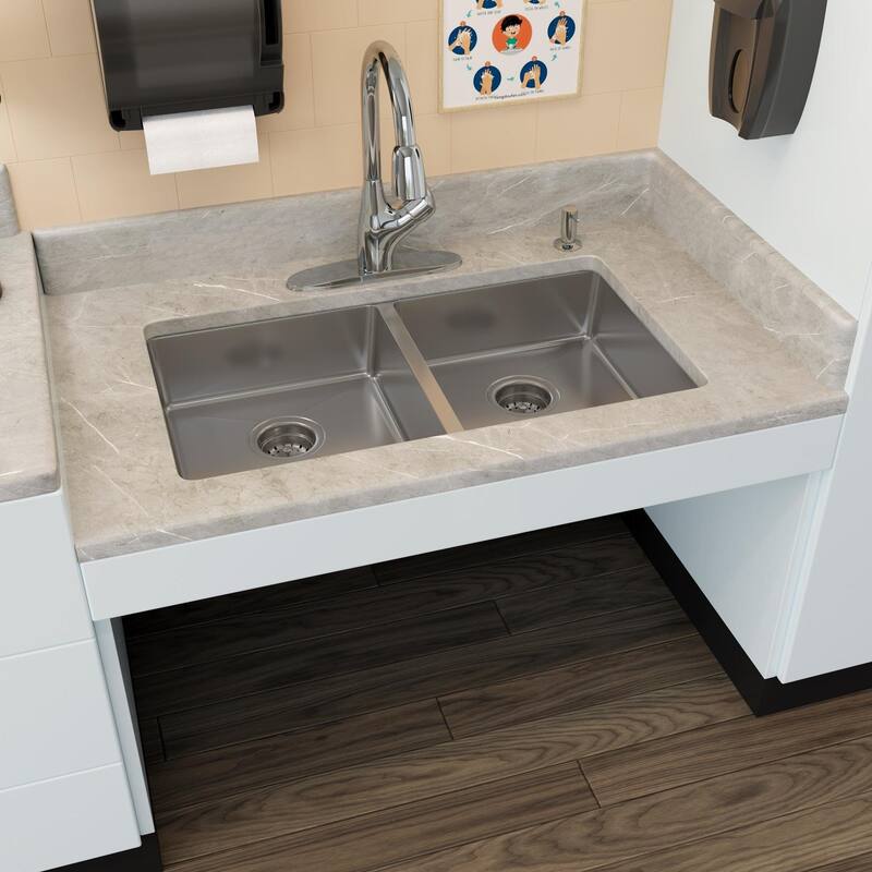 PROFLO PFDM2B3322554 Sault 33" ADA Compliant Drop In Double Basin - Stainless Steel