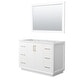 preview thumbnail 18 of 17, Wyndham Collection WCF414148S-CXSXX-M46 Strada 47" Single Free White / Satin Bronze Hardware