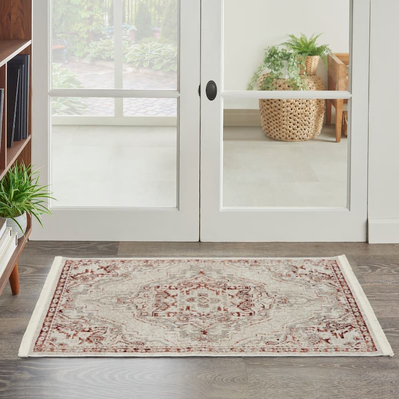 Nourison Geneva Traditional Bordered Area Rug.