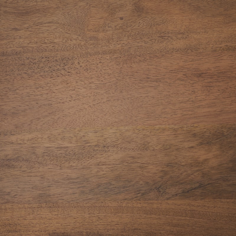 Arno Warm Mid-Brown Wood Sculptural Round Coffee Table