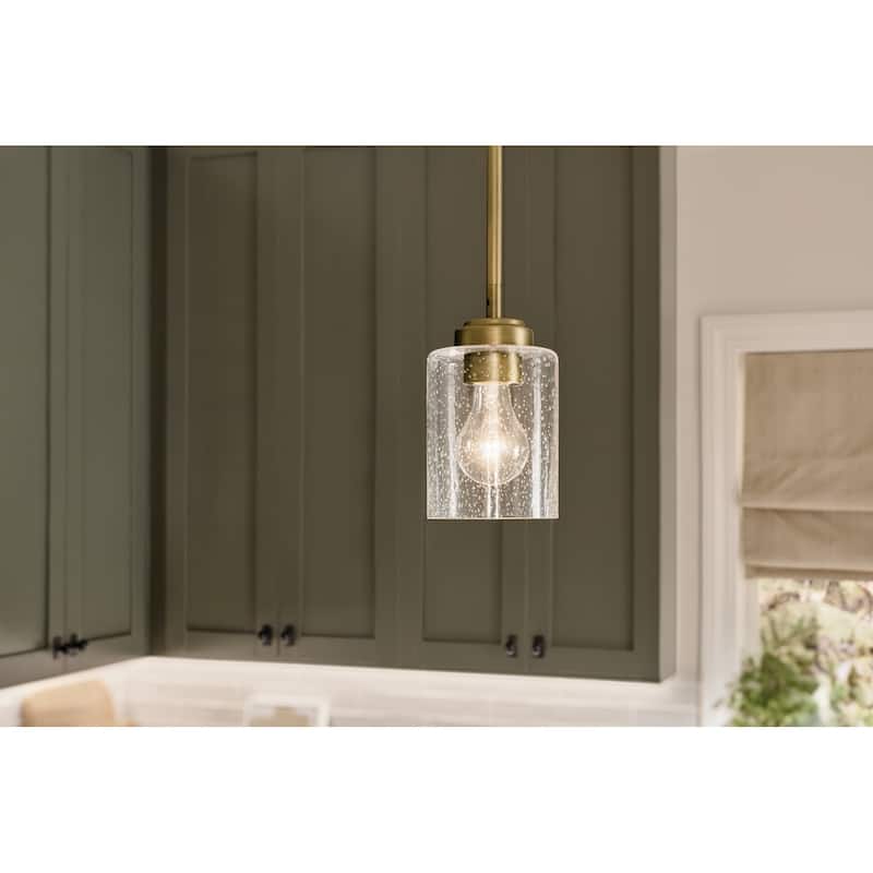 Kichler Winslow Single Light 4" Wide Mini Pendant with Seedy Glass