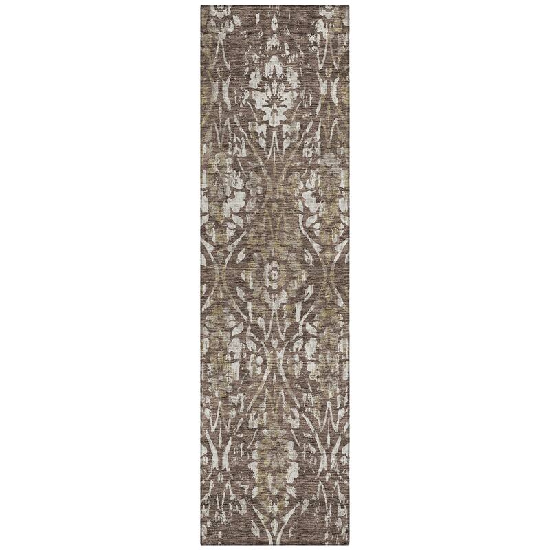 Machine Washable Indoor/ Outdoor Chantille Distressed Traditional Rug