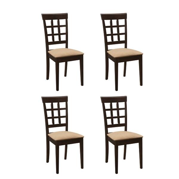 Hazelton Beige and Cappuccino Padded Seat Dining Chairs (Set of 4