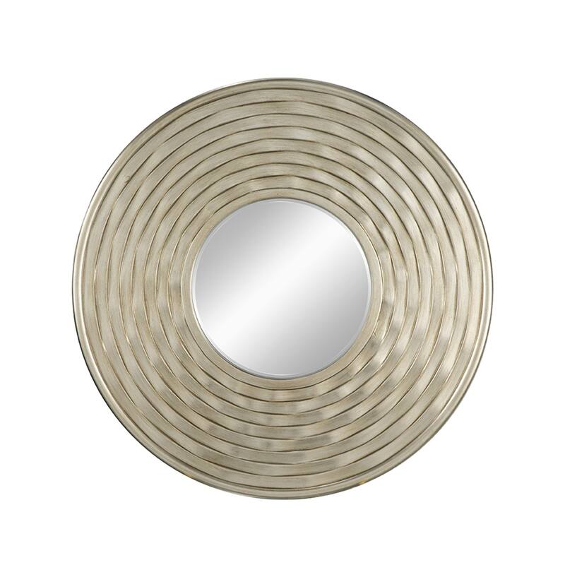 Round Wall Mounted Mirror - Home Decor for Bathroom, Living Room - Silver