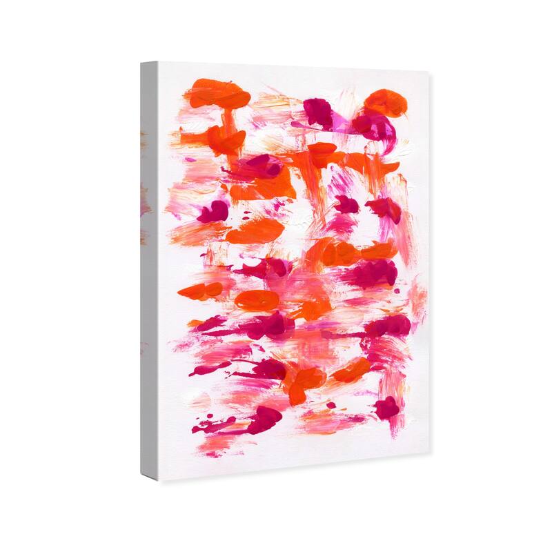 Wynwood Studio Abstract The Love Petals White and Hot Pink Modern & Contemporary Wall Art Canvas Print