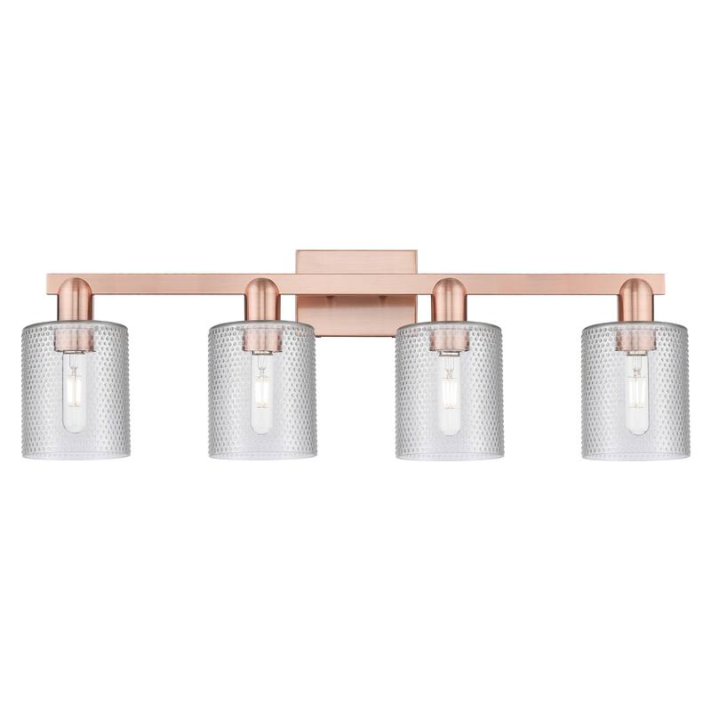 Innovations Lighting Endless Possibilities Arcadia - Cobbleskill - 4 Light 32" Bath Vanity Light - Clear/Antique Copper