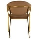preview thumbnail 48 of 61, Set of 2 Bella Modern Leather or Velvet Upholstered Dining Chair with Gold Stainless Steel Legs for Home Office Kitchen