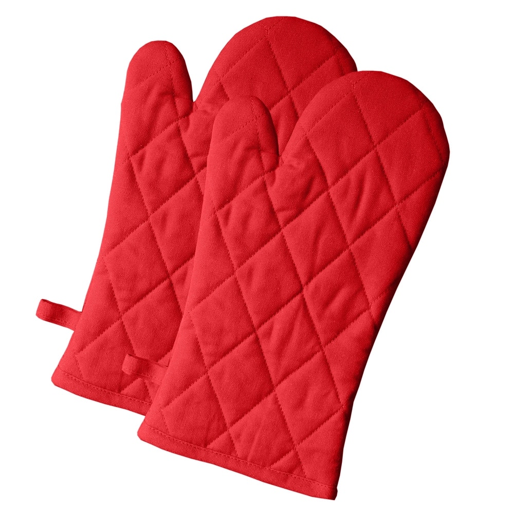 Fabstyles Solo Waffle Cotton Oven Mitt Set of 2
