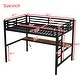 preview thumbnail 3 of 10, Black Full XL Size Loft Bed Kids Bed with Power Outlet and LED Lighted