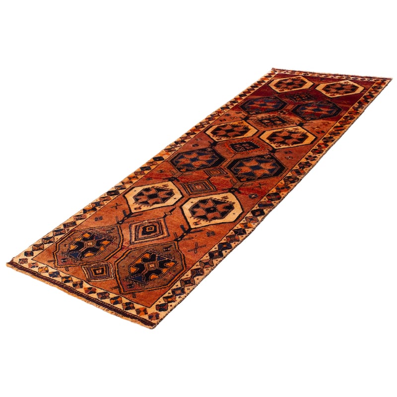 ECARPETGALLERY Hand-knotted Melis Vintage Copper Wool Rug - 4'1 x 11'3