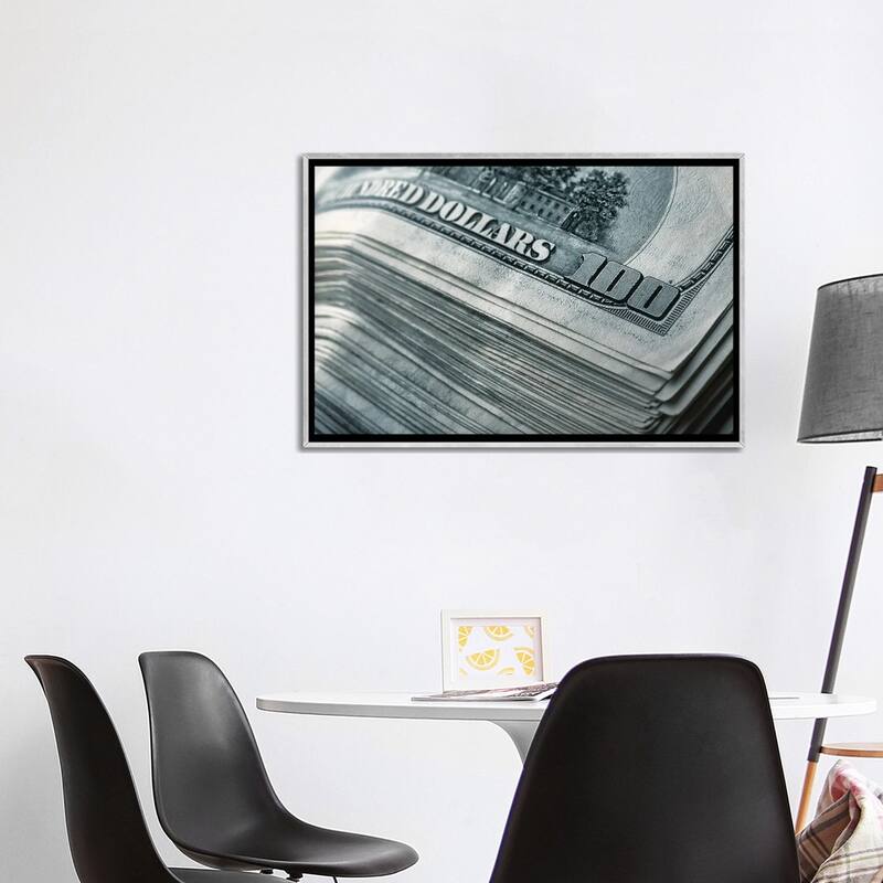 iCanvas "Stack Of Money" by Nomadsoul1 Framed