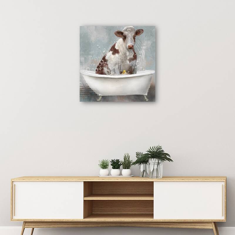 Bovine Bubbles II By Studio Arts Canvas Art Print