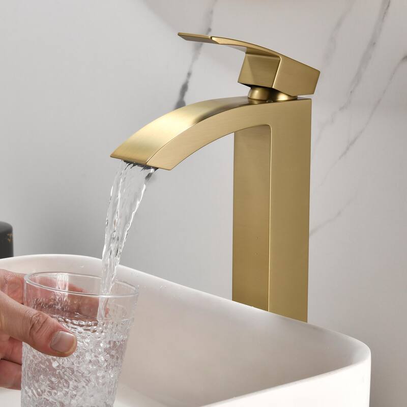 Single Handle Single Hole Bathroom Vessel Sink Faucet with Pop-up Drain Assembly