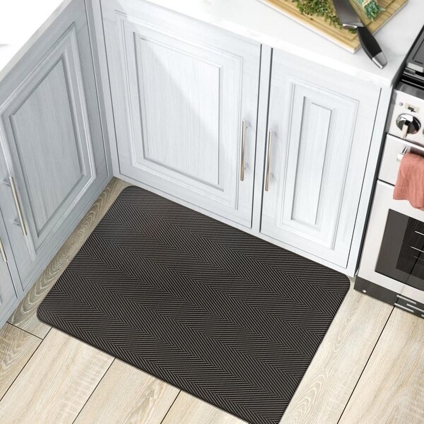 Porch & Den Tanasbrook Chevron Textured Anti Fatigue Mat. Opens flyout.