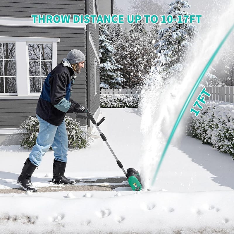 Cordless 12 inch Electric Snow Blower Corded, Snow Thrower for Walkways Deck - N/A