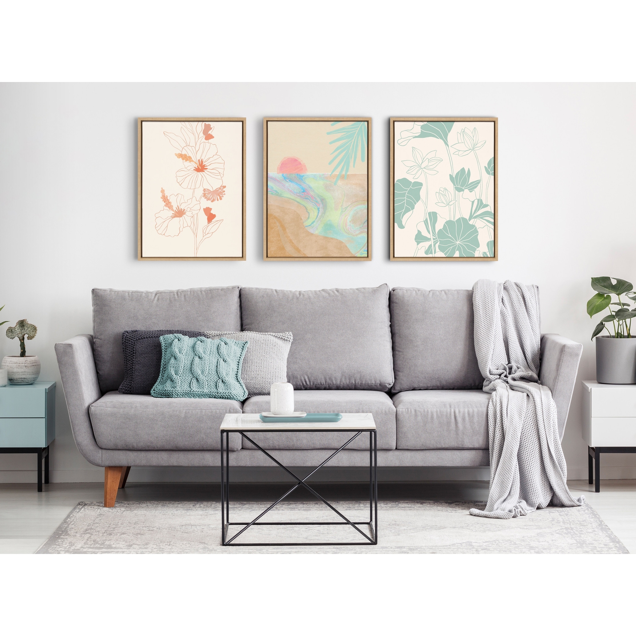 Kate and Laurel Sylvie Hilo Framed Canvas by Kasey Free