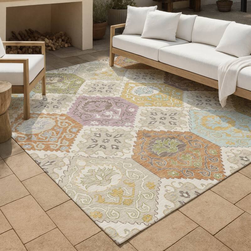 Machine Washable Indoor/ Outdoor Global Bayfield Chantille Rug - Ivory - 2'6" x 3'10"