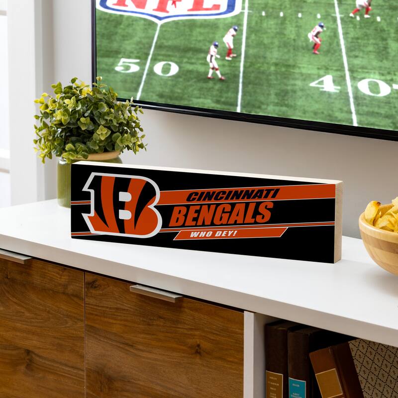 Cincinnati Bengals Wooden Tabletop Mantel Shelf Sign - 5" x 18"
