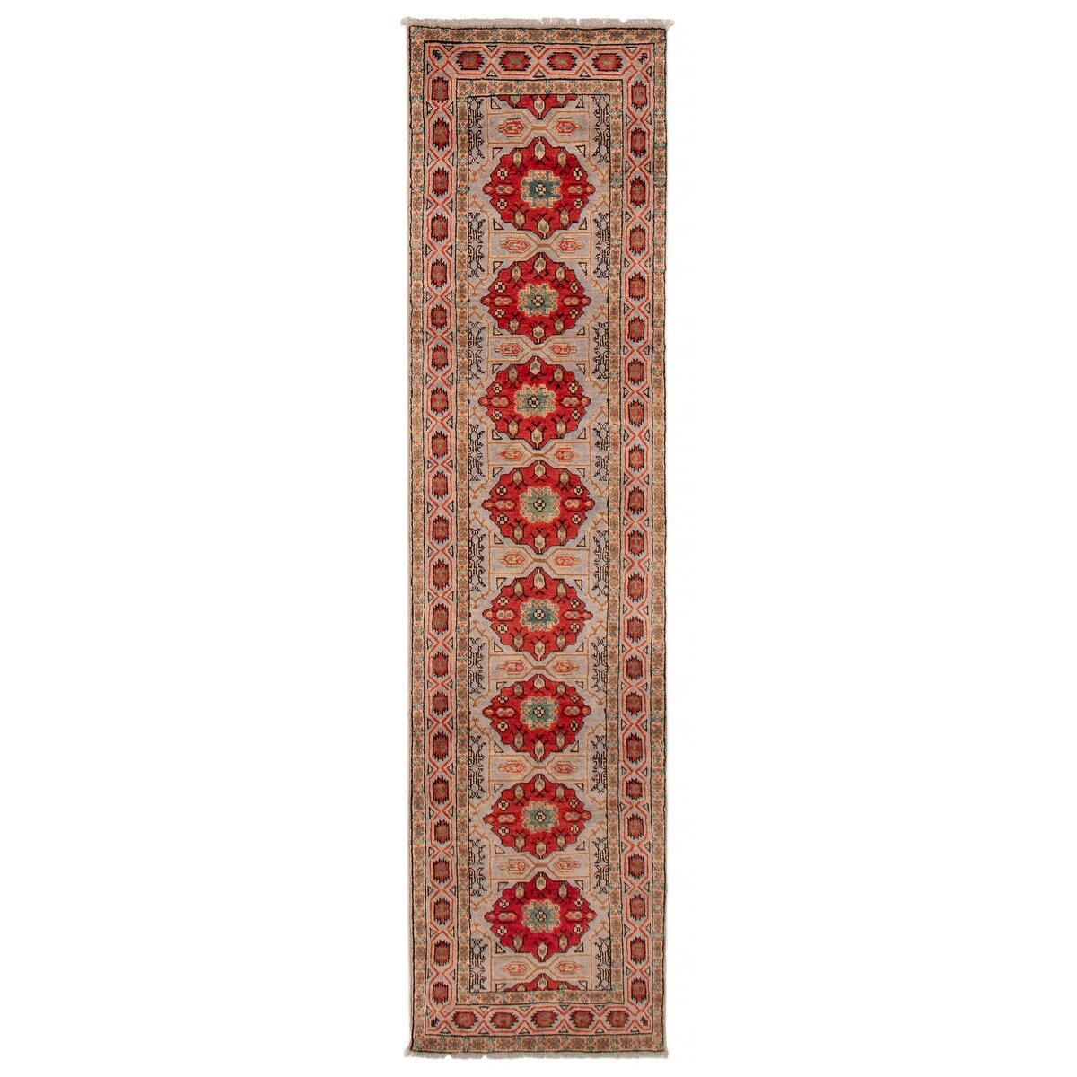 ECARPETGALLERY Hand-knotted Finest Ghazni Grey Wool Rug - 2'5 x 9'8