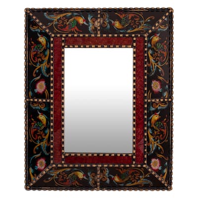 Novica Handmade Dawn Reverse-Painted Glass Wall Mirror