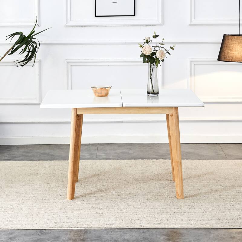 47.2 inch Foldable Table with Rubber Wood Legs