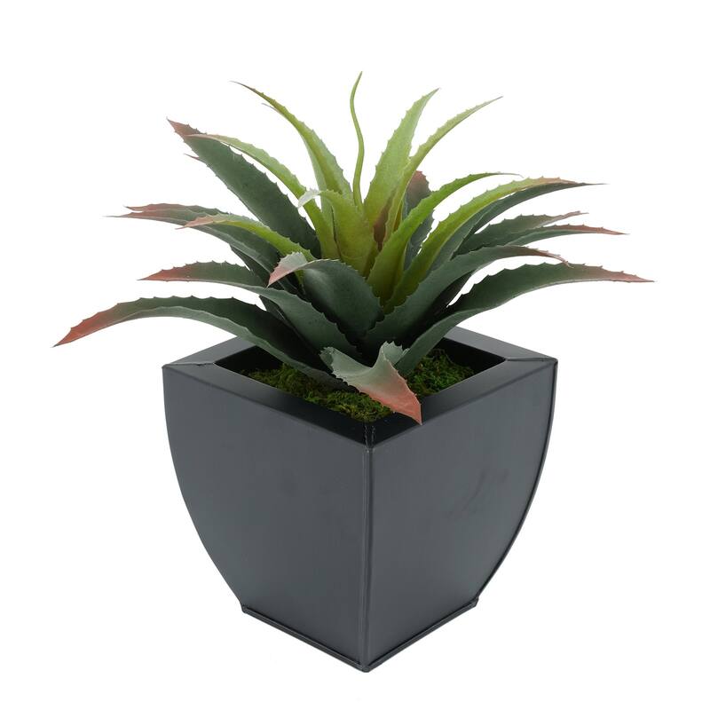 Faux Star Succulent in Tapered Zinc Planter