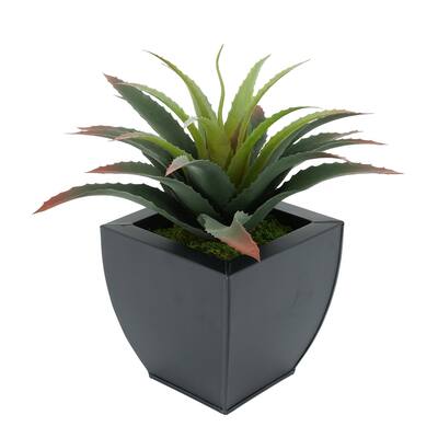 Faux Star Succulent in Tapered Zinc Planter
