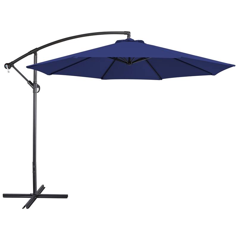 Yaheetech 10 Ft Patio Offset Umbrella Outdoor Hanging Cantilever Umbrella with Crank & Cross Base