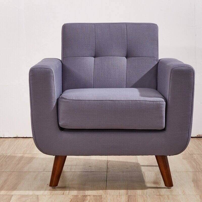 Grace Mid-Century Tufted Upholstered Rainbeau Living Room Sofa, Loveseat, and Chair 3-piece Set