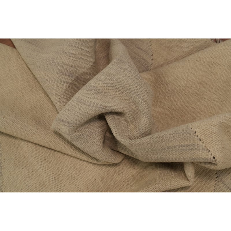 Hand Woven Oriental 100% Wool Carpet Southwestern Modern Beige & Ivories Kilim Area Rug - 8' 1'' X 5' 0''