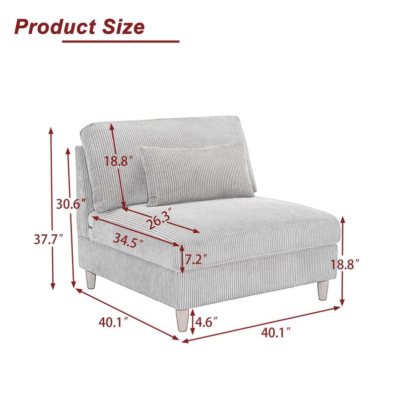 Free Combination Multi-Shaped Corduroy Sofa Modular