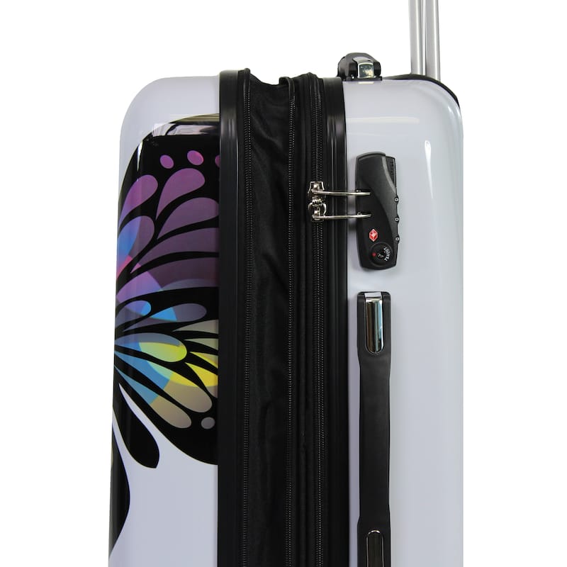 Butterfly 2 piece Hardside Carry-on Spinner Luggage Set