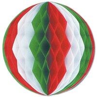 Shop Club Pack Of 12 Red White And Green Honeycomb Hanging Tissue
