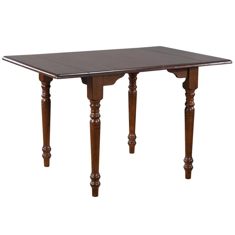 Wooden Rectangular Extendable Drop Leaf Dining Table - 48" - Brown
