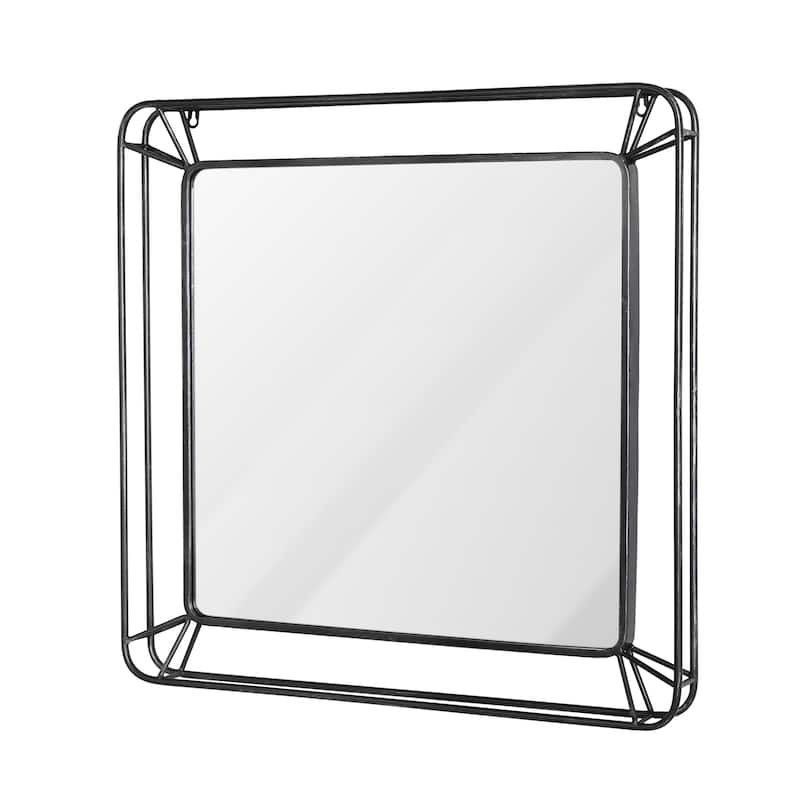 Glitzhome 24"D Modern Round Accent Decorative Wall Mirror Bathroom Vanity Decor