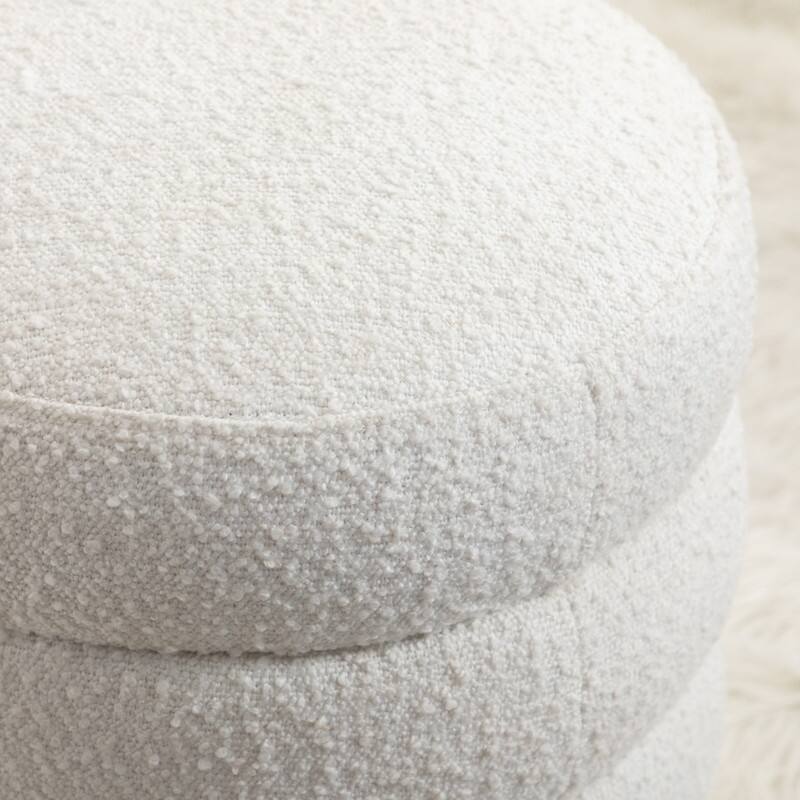 Boucle Round Ottoman Footrest Stool