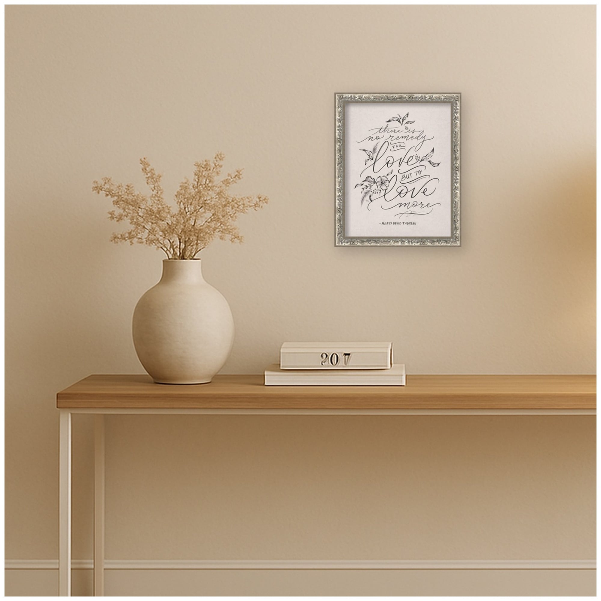 Kate and Laurel LV There Is No Remedy For Love by Valerie McKeehan of Lily and Val Framed Mounted Canvas Wall Art Print