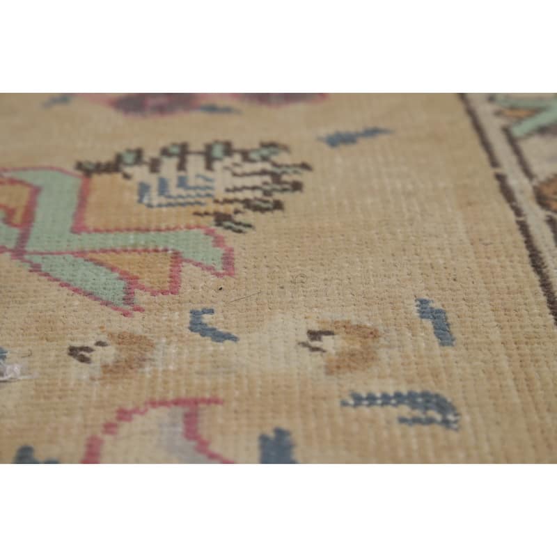 Blue / Medallion Tabriz Persian Vintage Rug Handmade Wool Carpet - 7'11" x 11'1"