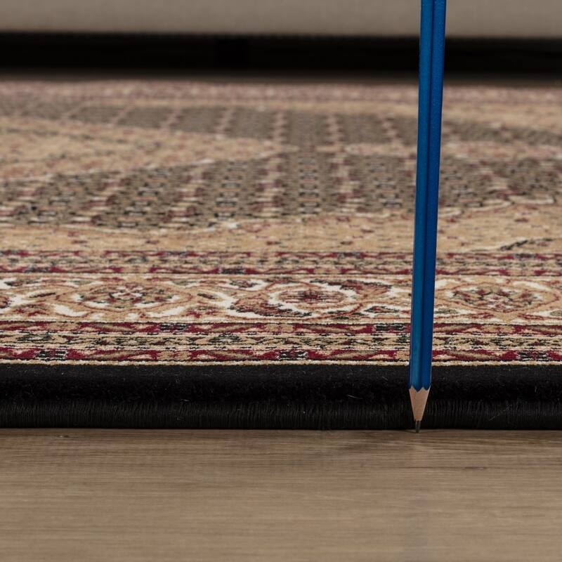 Black 7 ft. 10 in. x 10 ft. 6 in. Luxury Area Rug, 0.43 Pile Height – Sophisticated Warmth for Any Room - 6' x 7'