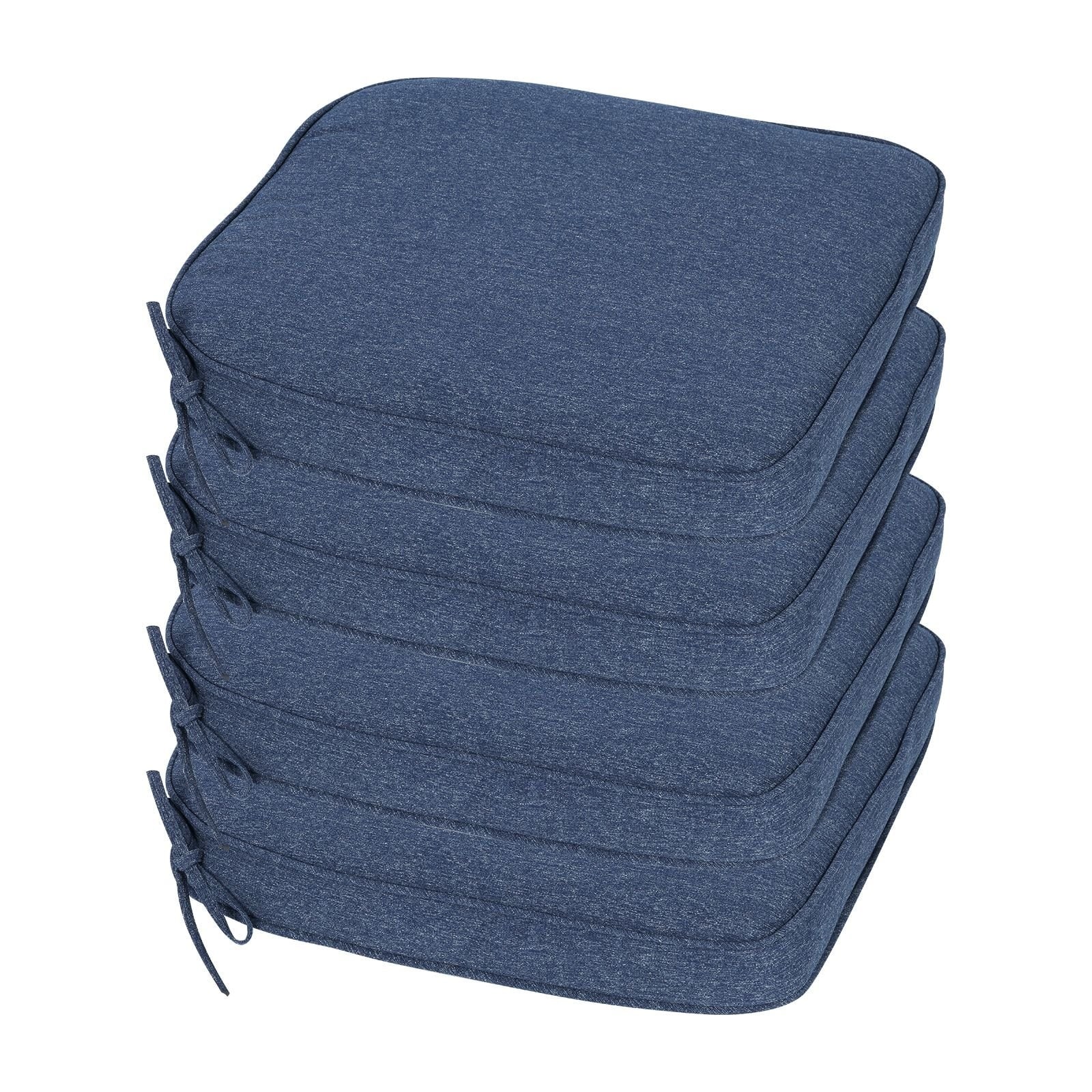 Aoodor Outdoor Dining Chair Cushions Set of 4, Waterproof Patio Furniture Seat Cushions, 18 x 19 inch - 18"x19"