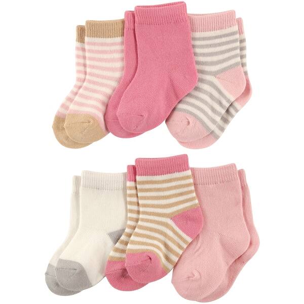 slide 1 of 1, Touched by Nature Baby Girl Organic Cotton Socks, Girl Stripes Girl Stripes - 0-6 Months