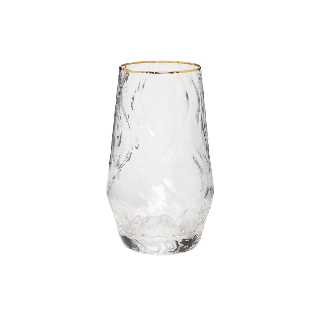 Set of 6 Tumblers with Gold Rim 6"H