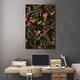 preview thumbnail 3 of 1, Colorful Parrots Midnight Jungle Print On Wood by UtArt - Multi-Color
