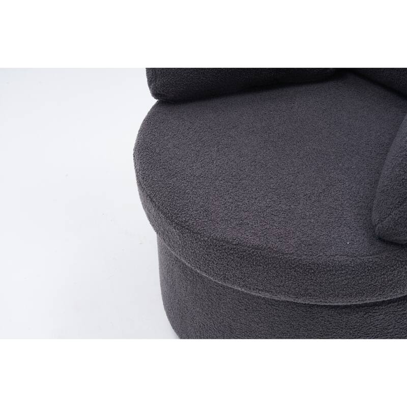 31.5" Swivel Barrel Chair with Storage
