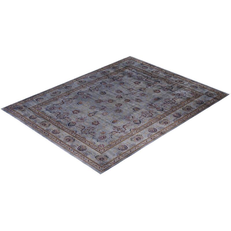Overdyed One-of-a-Kind Hand-Knotted Area Rug - Gray - 9' 1" x 12' 1"