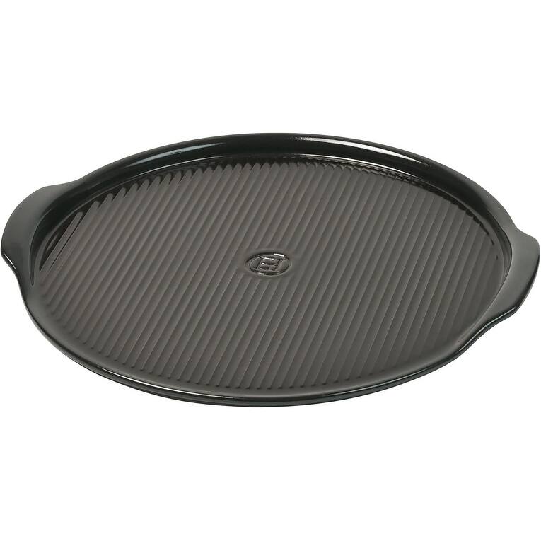 Oven safe 14" Round Large Pizza Stone, Dishwasher safe, Charcoal